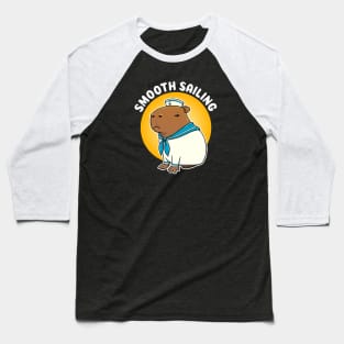 Smooth Sailing Cartoon Capybara Sailor Baseball T-Shirt